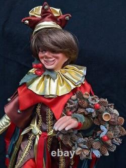 Rare OOAK Porcelain TITA VARNER Holiday Jester Artist Doll with$400 tag