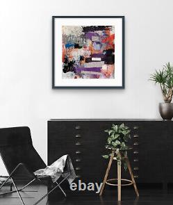 Raw Bold Abstract Collage OOAK original painting artwork Contemporary Art by Kat