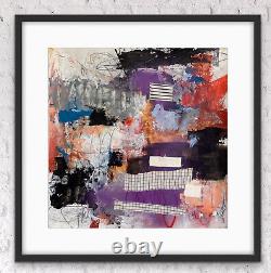 Raw Bold Abstract Collage OOAK original painting artwork Contemporary Art by Kat