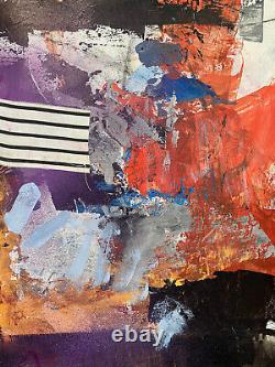 Raw Bold Abstract Collage OOAK original painting artwork Contemporary Art by Kat