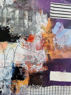 Raw Bold Abstract Collage OOAK original painting artwork Contemporary Art by Kat