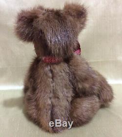 Real Mink Fur Teddy Bear- Handmade, fully jointed and glass eyes