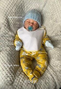 Reborn Baby Boy Doll, Sleeping Baby Jax by UK Artist Sara Jeffery BabyDollArtUK
