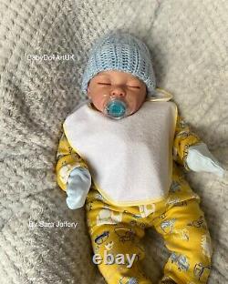 Reborn Baby Boy Doll, Sleeping Baby Jax by UK Artist Sara Jeffery BabyDollArtUK