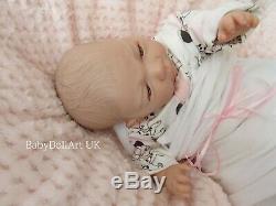 Reborn Baby GIRL Doll, Newborn 18 Awake Baby Roxie 4lbs, UK ARTIST