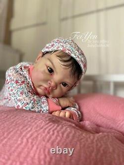 Reborn Baby Girl Doll FeiYen, 22 Asian Baby by UK Artist Sara Jeffery