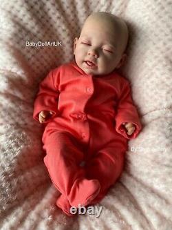Reborn Baby Girl Doll Mia, sleeping baby girl by UK ARTIST #BabyDollArtUK Sara