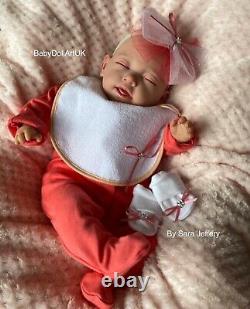 Reborn Baby Girl Doll Mia, sleeping baby girl by UK ARTIST #BabyDollArtUK Sara