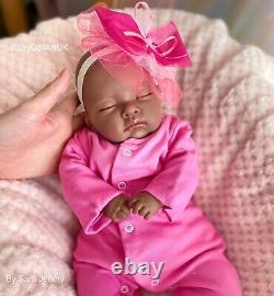 Reborn Baby Girl Doll Paige, 18 ethnic reborn doll by UK Artist BabyDollArtUK