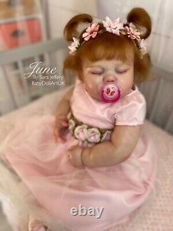 Reborn Baby Girl Doll Toddler June (COA LARGE 7 month 11lb 26) by UK Artist