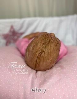 Reborn Baby Girl Doll, awake Realborn Tessa COA By UK Artist Sara Jeffery