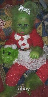 Reborn hybrid GREEN CHRISTMAS YETI BABY ARTIST doll alternative mythical GRINCH