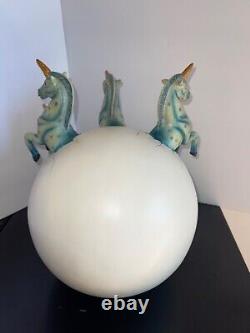 SERGIO BUSTAMANTE LARGE EGG WITH 5 UNICORNS. UNIQUE PIECE OOAK. With COA