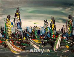 STORM SKY Original Oil Painting on canvas IMPRESSIONIST BY MARK KAZAV 6TYJR