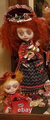 TWO Lulu Lancaster ooak art dolls one of a kind handmade Gothic Christmas