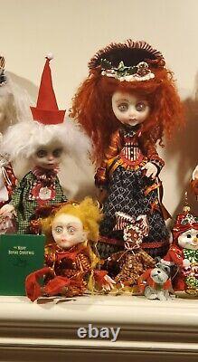 TWO Lulu Lancaster ooak art dolls one of a kind handmade Gothic Christmas