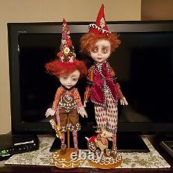 TWO Vampire LuLu Lancaster ooak one of a kind handmade art doll Gothic Christmas