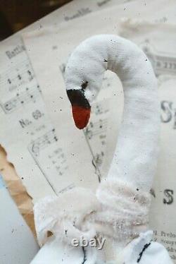 Teddy Handmade Interior Toy Collectable Gift Animal Doll OOAK Swan Pair Bird