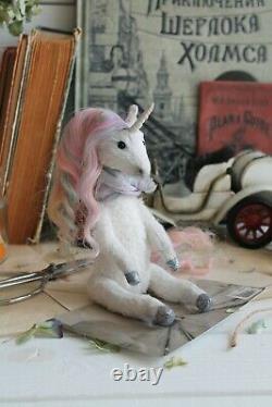 Teddy Handmade Interior Toy Collectable Gift Animal Doll OOAK Unicorn Fairy