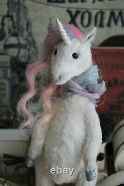 Teddy Handmade Interior Toy Collectable Gift Animal Doll OOAK Unicorn Fairy