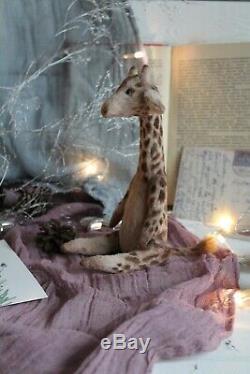 Teddy Handmade Interior Toy Collectable Gift Animal OOAK Giraffe Doll Decor Bear