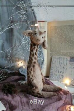 Teddy Handmade Interior Toy Collectable Gift Animal OOAK Giraffe Doll Decor Bear