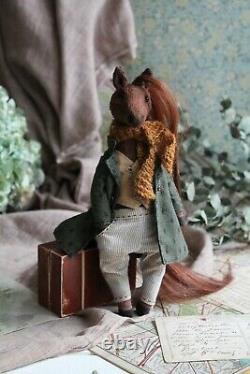 Teddy Handmade Interior Toy Collectable Gift Animal OOAK Horse Coat Doll Decor