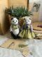 Teddy Handmade Toy Collectable Gift Animal Doll Ooak Pandas Bears Pair