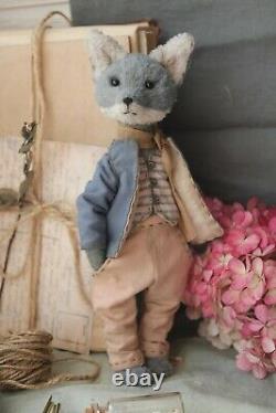 Teddy Handmade Toy Collectable Gift Animal Doll OOAK Sea Wolf Decor Sailor