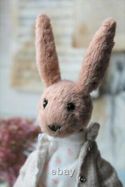 Teddy Handmade Toy Gift OOAK Doll Bear Easter Rabbit Hare Bunny Decor