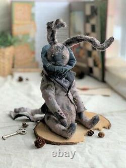 Teddy Handmade Toy Gift OOAK Doll Bear Rabbit Hare Bunny Alice in Wonderland