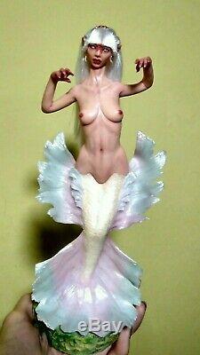 Unique Beta Fish Ghost Geisha Mermaid Fairy Ooak Miniature Fantasy Sculpture