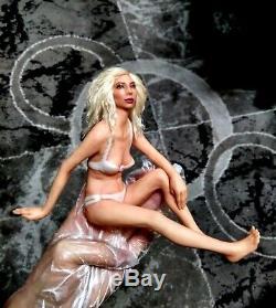 Unique Sexy Ooak Doll Miniature Pin Up Sculpture Fairy Elegant Beach Lady