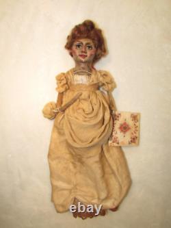 UniqueOOAKARTIST DOLLClayCloth22 Tall Primitive folk art doll Gibson