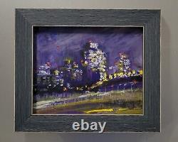 Urban Nocturne City Painting Impressionist signd Max Kravt MFA Cumberland artist