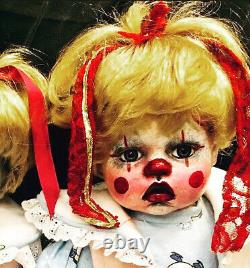 VYCKIE VAN GOTH LOT 2 Original 22 Clown Doll Baby Dolls Twins Twin Babies Ooak