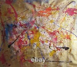 Very Large Handmade Abstract Painting Signed Ooak Free Style Paint Artist Graff