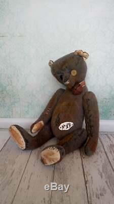 Very old bear Retro style Vintage teddy bear Stuffed bear Vintage toy