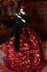 Vintage 1920s Flapper Doll Gowned In Red Sequins Freshening Her Lipstick-ooak
