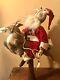 Vintage 20 Hand Made Santa On Flying Reindeer Artist Ooak On Antique Spool