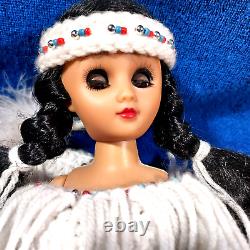 Vintage American Indian Wedding Dress Bride Doll Feathers & Beads (1 Of A Kind)