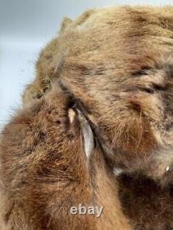 Vintage Brown Mink Recycled Fur Artist Handmade Teddy Bear OOAK 9 by 17 Tall
