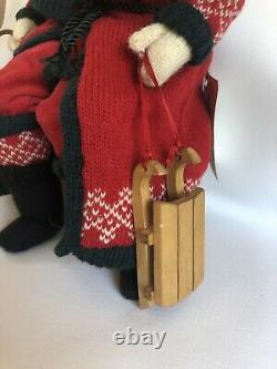 Vintage Hand Made Christmas SANTA 14 Sitting signed by Artist withTag OOAK 1995