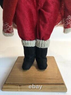 Vintage Hand Made Christmas SANTA 17 withSack Of Toys signed by Artist withTag OOAK