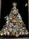Vintage Jewelry Christmas Tree Art Angels Framed 17 X 21 Tall Folk Art Ooak
