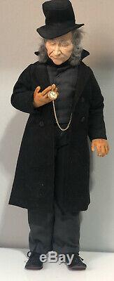 Vintage OOAK 16 Artist Doll Men withpocket watch Papier Mache Stockinette Body