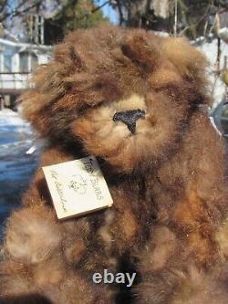 Vintage Real Fur Teddy Bear Ooak Tag Artist Opossum Mink Fox Sable Adorable 15