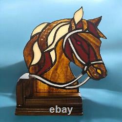 Vintage Stained Glass Horse Mosaic Sculpture OOAK Suncatcher Artist Made