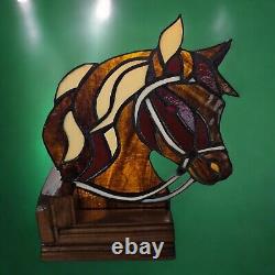 Vintage Stained Glass Horse Mosaic Sculpture OOAK Suncatcher Artist Made