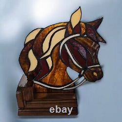 Vintage Stained Glass Horse Mosaic Sculpture OOAK Suncatcher Artist Made